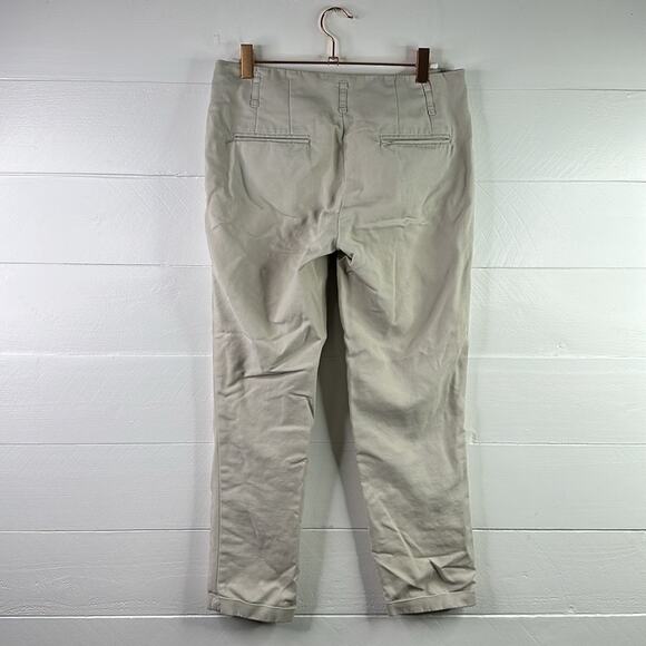 CYNTHIA ROWLEY Tan Khaki Ankle Cropped Straight Leg Dress Pants Size 4 - Picture 2 of 11